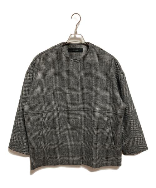 JOURNAL STANDARD（ジャーナルスタンダード）JOURNAL STANDARD (ジャーナルスタンダード) スーパー140ビーバーノーカラーショートコート グレー サイズ:FREEの古着・服飾アイテム