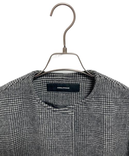 JOURNAL STANDARD（ジャーナルスタンダード）JOURNAL STANDARD (ジャーナルスタンダード) スーパー140ビーバーノーカラーショートコート グレー サイズ:FREEの古着・服飾アイテム