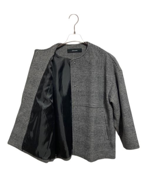 JOURNAL STANDARD（ジャーナルスタンダード）JOURNAL STANDARD (ジャーナルスタンダード) スーパー140ビーバーノーカラーショートコート グレー サイズ:FREEの古着・服飾アイテム