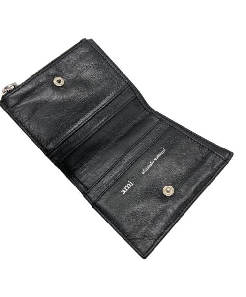 ami（アミ）ami (アミ) フォールドウォレット ブラックの古着・服飾アイテム