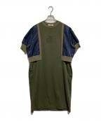 blanc basqueブランバスク）の古着「切替ワンピース」｜グリーン×ネイビー