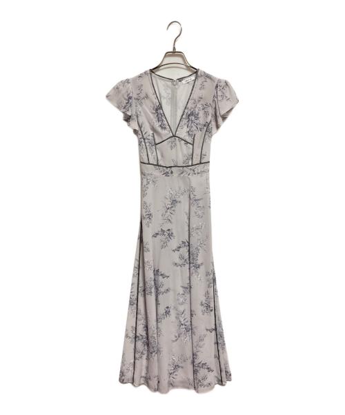 FRAY ID（フレイ アイディー）FRAY ID (フレイ アイディー) サテンパイピングプリントシフォンワンピース ベージュ サイズ:00 未使用品の古着・服飾アイテム