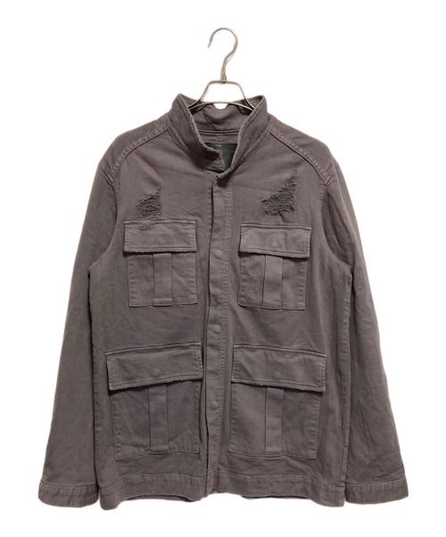 TRUE RELIGION（トゥルー レリジョン）TRUE RELIGION (トゥルー レリジョン) ダメージ加工ミリタリージャケット グレー サイズ:Ｍの古着・服飾アイテム