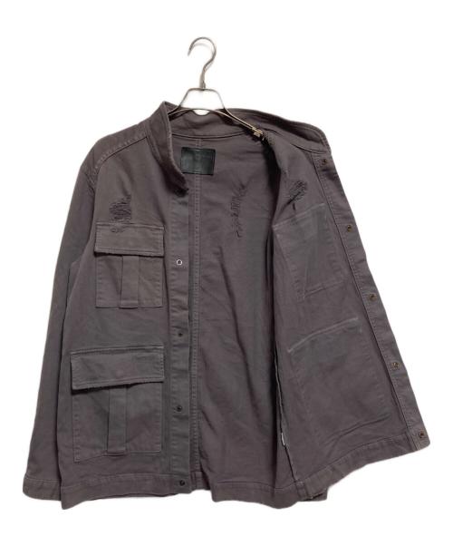 TRUE RELIGION（トゥルー レリジョン）TRUE RELIGION (トゥルー レリジョン) ダメージ加工ミリタリージャケット グレー サイズ:Ｍの古着・服飾アイテム