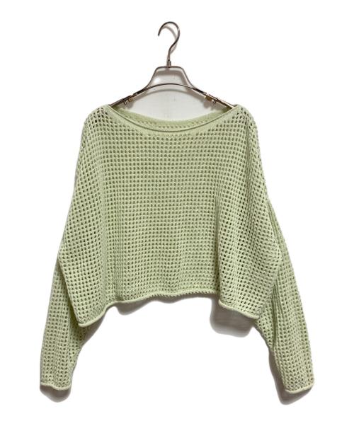 HER.（ハー）her. (ハー) メッシュ編みプルオーバー グリーン サイズ:FREEの古着・服飾アイテム
