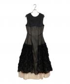 PRANK PROJECTプランクプロジェクト）の古着「Flower shirring panel dress」｜アイボリー×ブラック