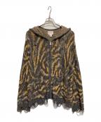 KAMIYAカミヤ）の古着「Camouflage Knit Zip-up Hoodie」｜グレー×イエロー