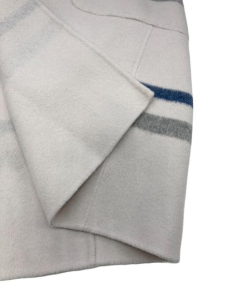 GALERIE VIE（ギャルリーヴィー）GALERIE VIE (ギャルリーヴィー) ウールダブルフェイス フーデットコート ホワイト サイズ:36の古着・服飾アイテム