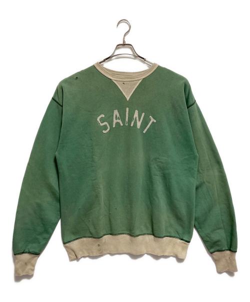 SAINT MICHAEL（セントマイケル）SAINT MICHAEL (セントマイケル) SWEAT SHIRT FELT グリーン サイズ:XLの古着・服飾アイテム