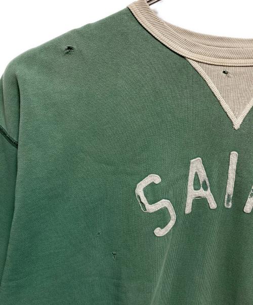 SAINT MICHAEL（セントマイケル）SAINT MICHAEL (セントマイケル) SWEAT SHIRT FELT グリーン サイズ:XLの古着・服飾アイテム