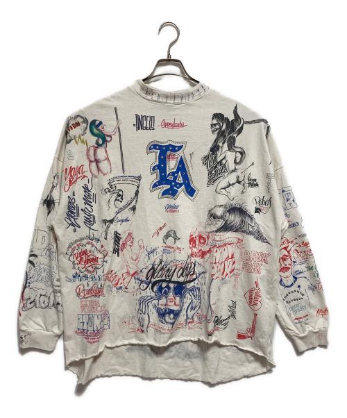 SAINT MICHAEL（セントマイケル）SAINT MICHAEL (セントマイケル) BORN X RAISED (ボーン レイズド) BR LS TEE/LA ホワイト サイズ:SIZE OSの古着・服飾アイテム