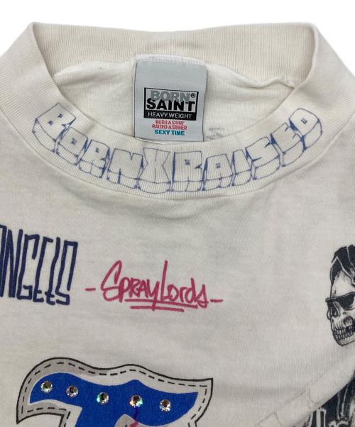 SAINT MICHAEL（セントマイケル）SAINT MICHAEL (セントマイケル) BORN X RAISED (ボーン レイズド) BR LS TEE/LA ホワイト サイズ:SIZE OSの古着・服飾アイテム
