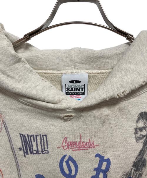 SAINT MICHAEL（セントマイケル）SAINT MICHAEL (セントマイケル) BORN X RAISED (ボーン レイズド) BR HOODIE/LA グレー サイズ:Lの古着・服飾アイテム