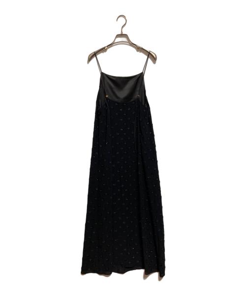 NOLLEY'S sophi（ノーリーズソフィー）NOLLEY'S sophi (ノーリーズソフィー) ドットラメジャガードキャミワンピース ブラック サイズ:38の古着・服飾アイテム