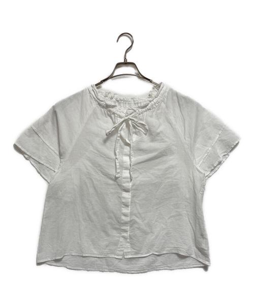 SHIPS（シップス）SHIPS (シップス) コットンボイル ネックギャザー ボウタイ ブラウス ホワイト サイズ:なし(下記参照)の古着・服飾アイテム