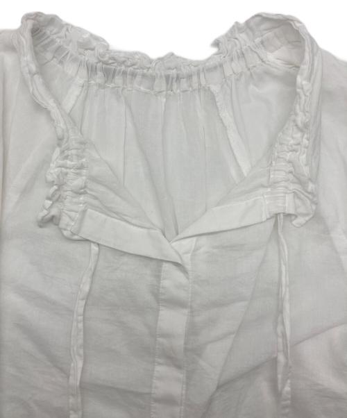 SHIPS（シップス）SHIPS (シップス) コットンボイル ネックギャザー ボウタイ ブラウス ホワイト サイズ:なし(下記参照)の古着・服飾アイテム