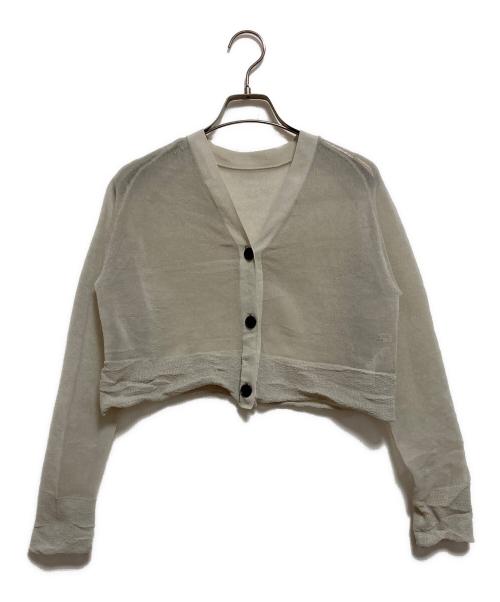 VERMEIL par iena（ヴェルメイユ パー イエナ）VERMEIL par iena (ヴェルメイユ パー イエナ) シアークロップドニットカーディガン ベージュ サイズ:なし(下記参照)の古着・服飾アイテム