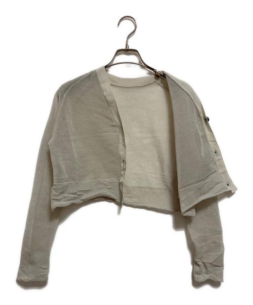 VERMEIL par iena（ヴェルメイユ パー イエナ）VERMEIL par iena (ヴェルメイユ パー イエナ) シアークロップドニットカーディガン ベージュ サイズ:なし(下記参照)の古着・服飾アイテム