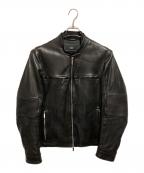 HUGO BOSS×Mercedes Benzヒューゴ ボス×メルセデスベンツ）の古着「シングルライダースジャケット」｜ブラック