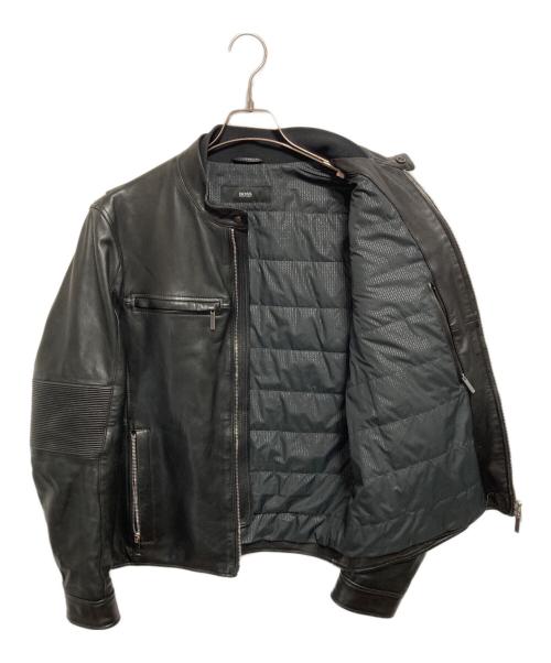 HUGO BOSS（ヒューゴ ボス）HUGO BOSS (ヒューゴ ボス) Mercedes Benz (メルセデスベンツ) シングルライダースジャケット ブラック サイズ:48の古着・服飾アイテム