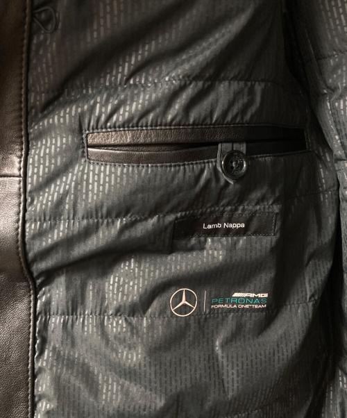 HUGO BOSS（ヒューゴ ボス）HUGO BOSS (ヒューゴ ボス) Mercedes Benz (メルセデスベンツ) シングルライダースジャケット ブラック サイズ:48の古着・服飾アイテム