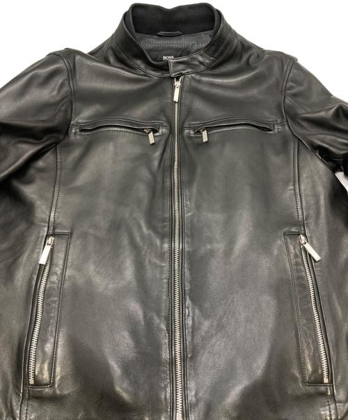 HUGO BOSS（ヒューゴ ボス）HUGO BOSS (ヒューゴ ボス) Mercedes Benz (メルセデスベンツ) シングルライダースジャケット ブラック サイズ:48の古着・服飾アイテム
