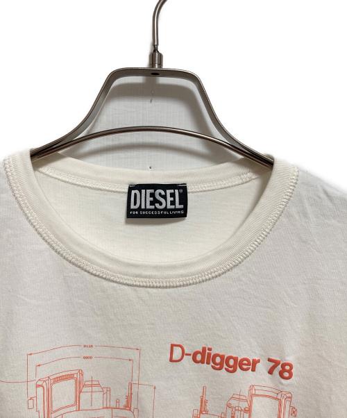 DIESEL（ディーゼル）DIESEL (ディーゼル) T-JUST-SLITS-G1 ホワイト サイズ:Mの古着・服飾アイテム