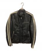 glitterグリッター）の古着「シングルライダースジャケット」｜ブラック