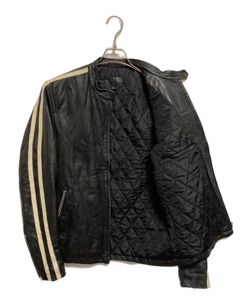 glitter（グリッター）glitter (グリッター) シングルライダースジャケット ブラック サイズ:42の古着・服飾アイテム