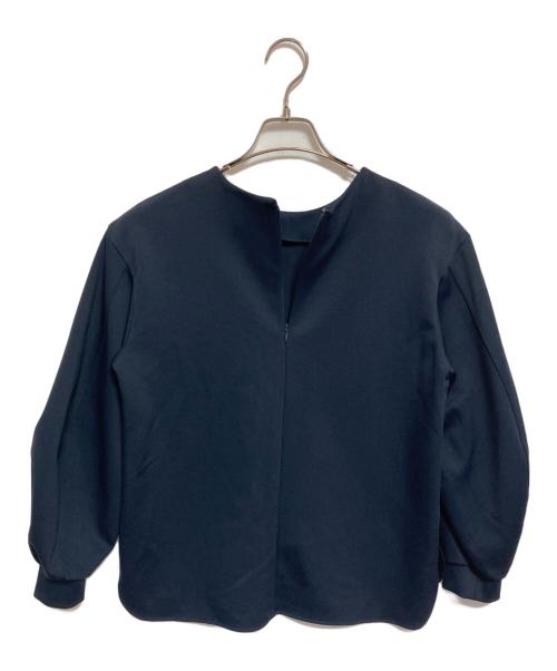 UNITED ARROWS（ユナイテッドアローズ）UNITED ARROWS (ユナイテッドアローズ) クルーネックブラウス ネイビー サイズ:36の古着・服飾アイテム