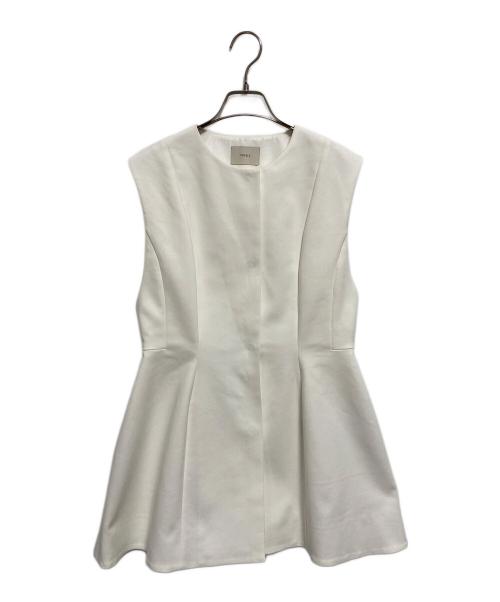 LE PHIL（ル フィル）LE PHIL (ル フィル) ダブルクロスストレッチペプラムジレ ホワイト サイズ:FREEの古着・服飾アイテム