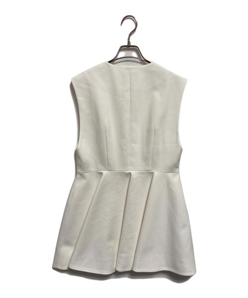 LE PHIL（ル フィル）LE PHIL (ル フィル) ダブルクロスストレッチペプラムジレ ホワイト サイズ:FREEの古着・服飾アイテム