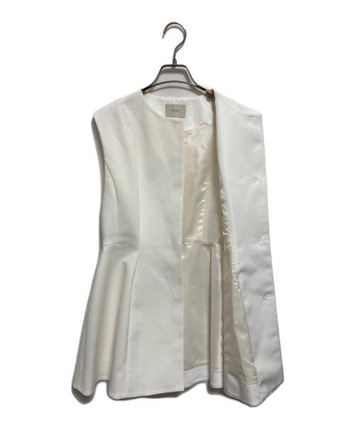 LE PHIL（ル フィル）LE PHIL (ル フィル) ダブルクロスストレッチペプラムジレ ホワイト サイズ:FREEの古着・服飾アイテム