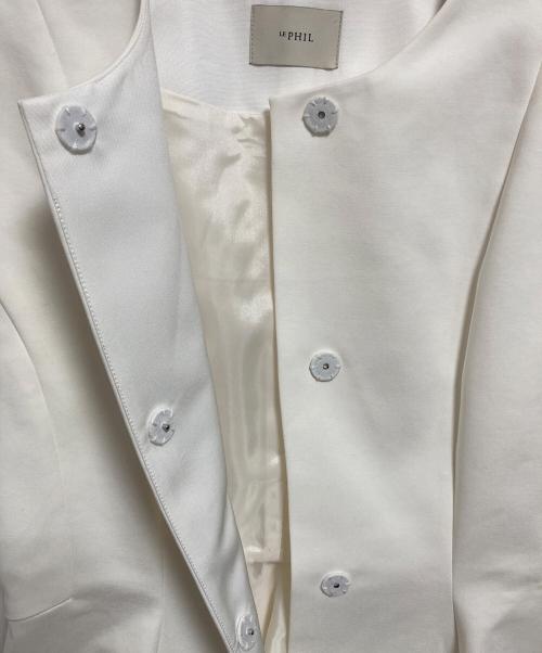 LE PHIL（ル フィル）LE PHIL (ル フィル) ダブルクロスストレッチペプラムジレ ホワイト サイズ:FREEの古着・服飾アイテム