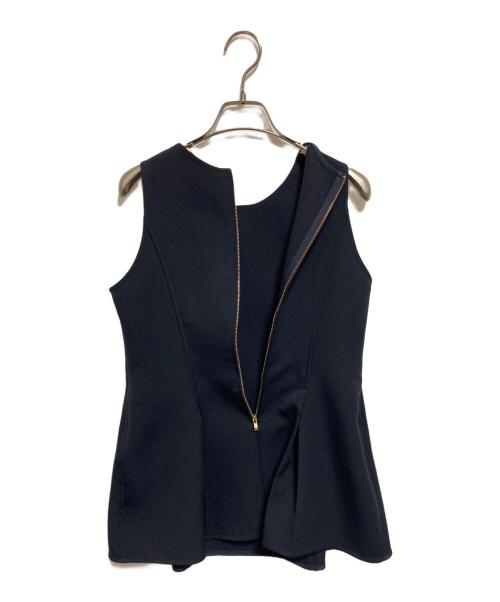 Noble（ノーブル）Noble (ノーブル) カーブシルエットノースリブラウス ネイビー サイズ:なしの古着・服飾アイテム