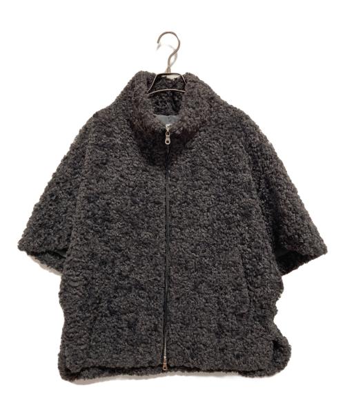 THREE DOTS（スリードッツ）THREE DOTS (スリードッツ) プードルボア ポンチョベスト グレー サイズ:Sの古着・服飾アイテム