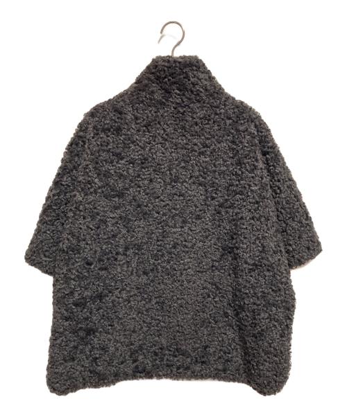 THREE DOTS（スリードッツ）THREE DOTS (スリードッツ) プードルボア ポンチョベスト グレー サイズ:Sの古着・服飾アイテム