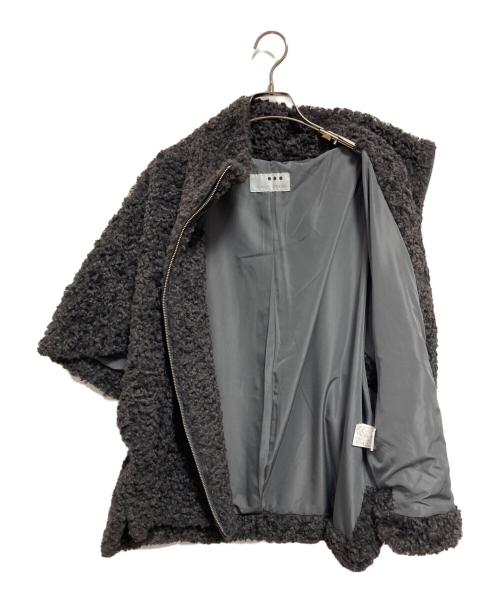 THREE DOTS（スリードッツ）THREE DOTS (スリードッツ) プードルボア ポンチョベスト グレー サイズ:Sの古着・服飾アイテム