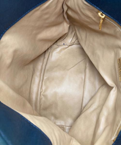 BOTTEGA VENETA（ボッテガベネタ）BOTTEGA VENETA (ボッテガベネタ) イントレチャートショルダーバッグ ブルーの古着・服飾アイテム