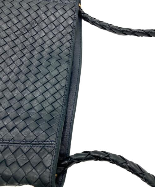 BOTTEGA VENETA（ボッテガベネタ）BOTTEGA VENETA (ボッテガベネタ) イントレチャートショルダーバッグ ブルーの古着・服飾アイテム
