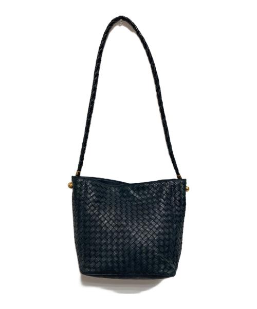 BOTTEGA VENETA（ボッテガベネタ）BOTTEGA VENETA (ボッテガベネタ) イントレチャートショルダーバッグ ブルーの古着・服飾アイテム