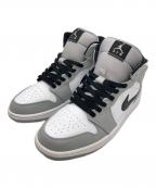 NIKEナイキ）の古着「AIR JORDAN 1 MID」｜ホワイト×グレー