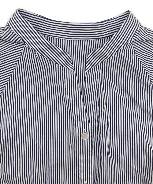 ANAYI（アナイ）ANAYI (アナイ) ストレッチブロードタックブラウス ブルー サイズ:38の古着・服飾アイテム