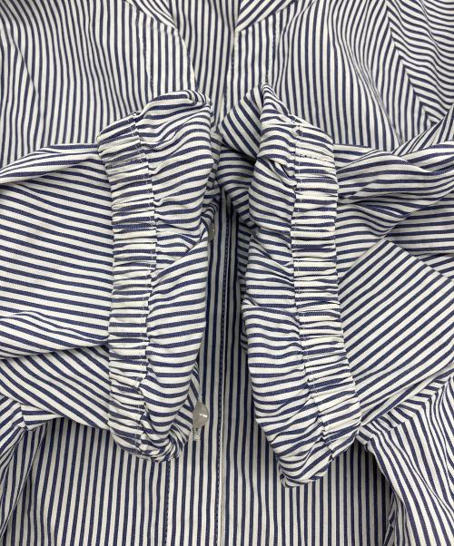 ANAYI（アナイ）ANAYI (アナイ) ストレッチブロードタックブラウス ブルー サイズ:38の古着・服飾アイテム