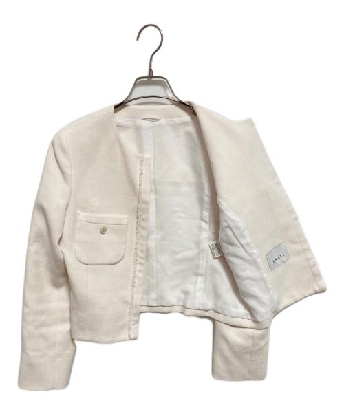 ANAYI（アナイ）ANAYI (アナイ) ライトスラブクルー ジャケット ホワイト サイズ:38の古着・服飾アイテム
