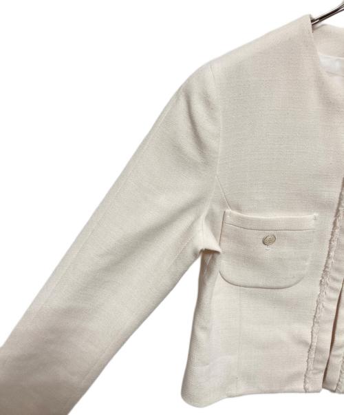 ANAYI（アナイ）ANAYI (アナイ) ライトスラブクルー ジャケット ホワイト サイズ:38の古着・服飾アイテム