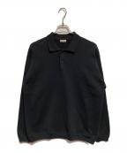 STEVEN ALANスティーブンアラン）の古着「LIGHT GASS CTN LONG SLEEVE POLOSHIRT」｜グレー
