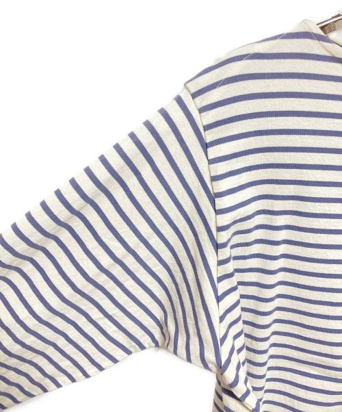 COMOLI（コモリ）COMOLI (コモリ) ボーダーボートネックカットソー ホワイト サイズ:3の古着・服飾アイテム