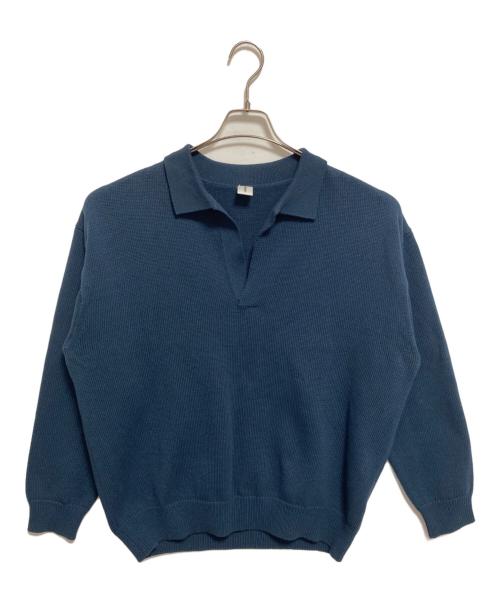 MEIAS（メイアス）MEIAS (メイアス) LILY CO/PE SKIPPER PULL OVER ブルー サイズ:Lの古着・服飾アイテム