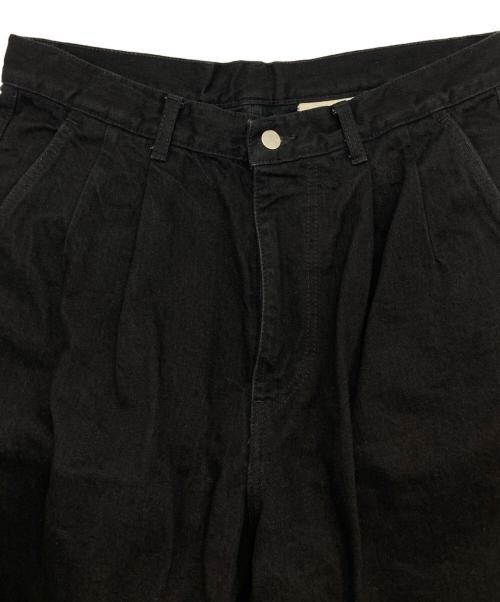 Graphpaper（グラフペーパー）Graphpaper (グラフペーパー) Selvage Denim Two Tuck Pants ブラック サイズ:2の古着・服飾アイテム